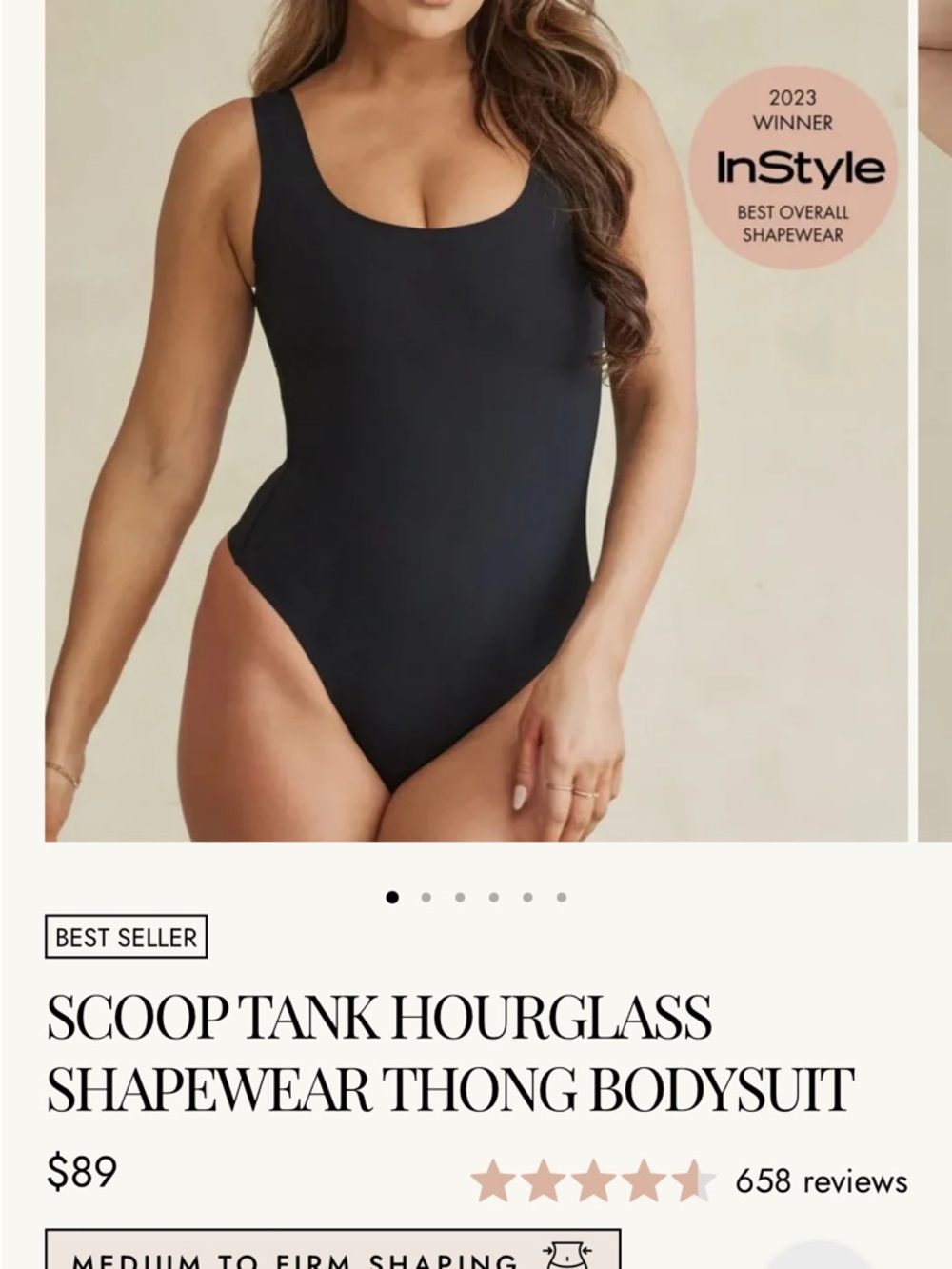 Pinsy Scoop Tank Long Bodysuit - Picture 6 of 8